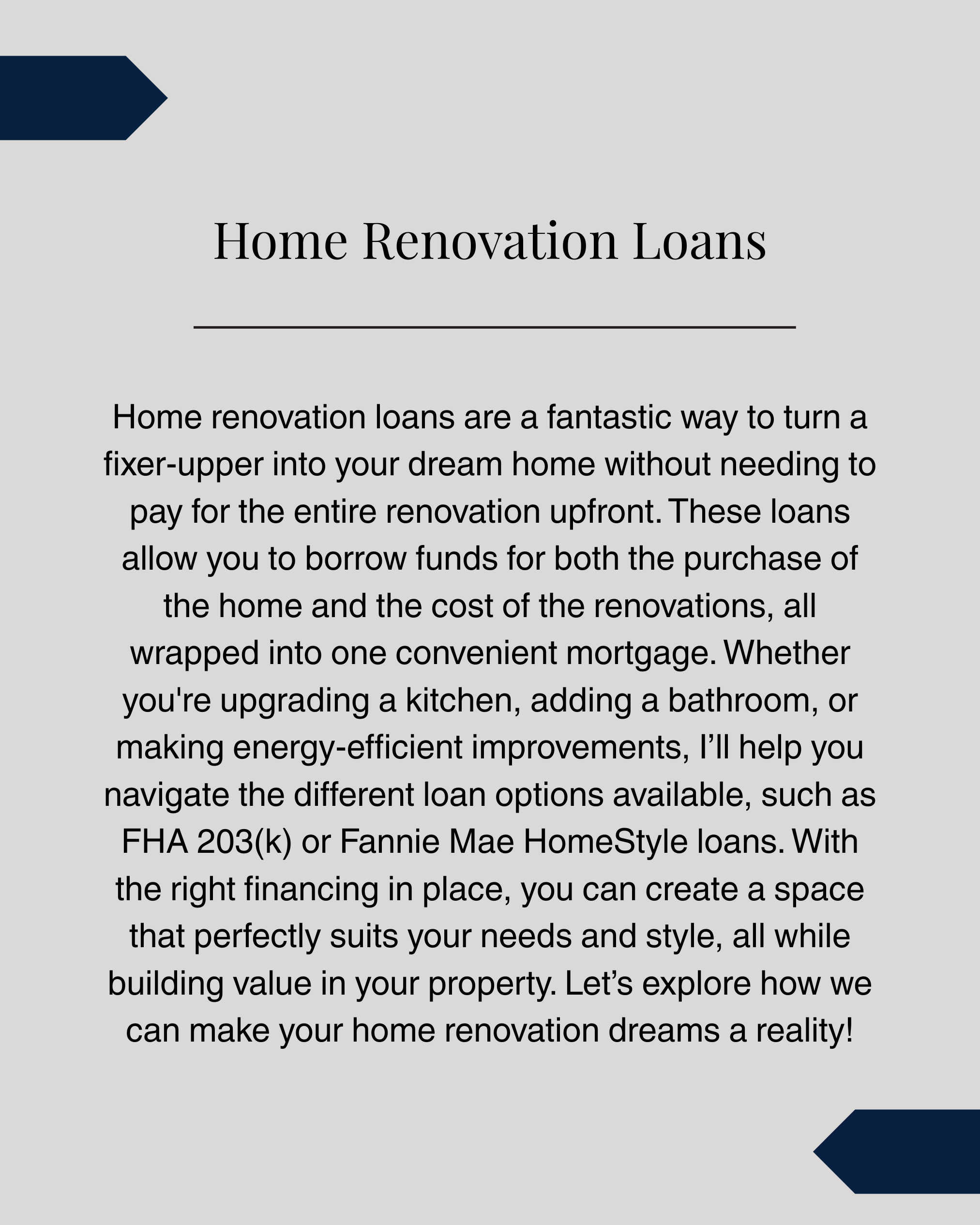 Home Renovation Loans